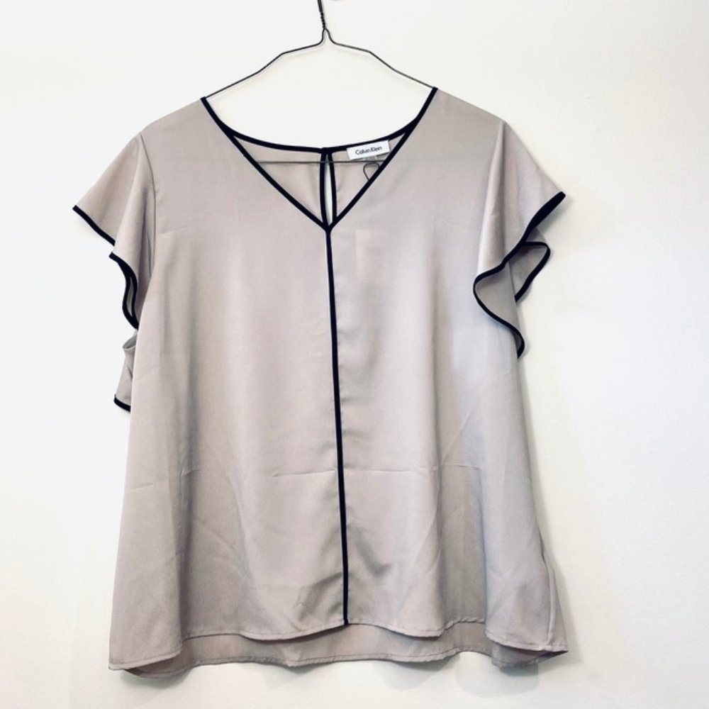 Calvin Klein Flutter Sleeve Top